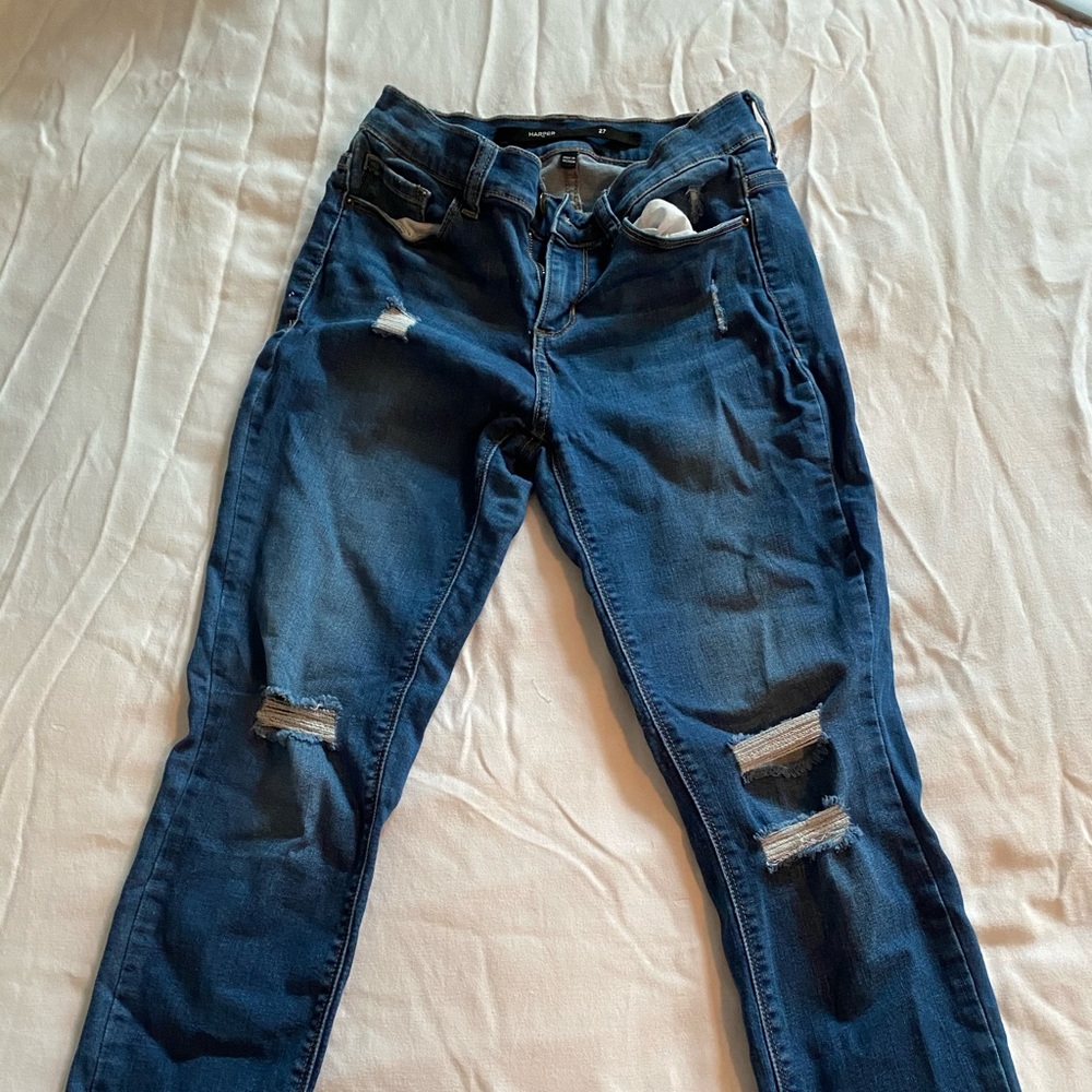 Francesca’s Boutique ripped skinny jeans dark blue